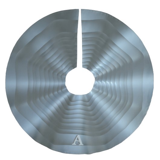 Silver Gray Mit Monogramm Weihnachtsbaumrock Polyester Weihnachtsbaumdecke (Vorderseite)