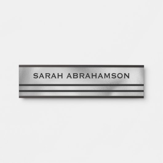 Silver Gray Modern Door Signature Name Plate Türschild (Vorderseite )