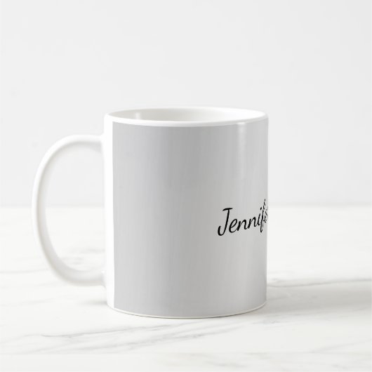 Silver Gray Modern Handwriting Your Name Kaffeetasse (Links)