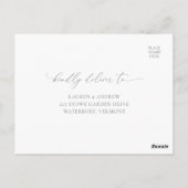 Silver Gray Modern Minimalistisch Wedding RSVP Postkarte (Rückseite)