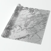 Silver Gray Monochrom Marble Shiny Metallic VIP Geschenkpapier (Ungerollt)