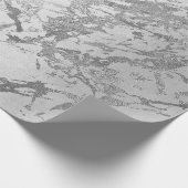 Silver Gray Monochrom Marble Shiny Metallic VIP Geschenkpapier (Ecke)