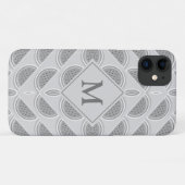 Silver Gray Monogram Watermelon Case-Mate iPhone Hülle (Rückseite (Horizontal))