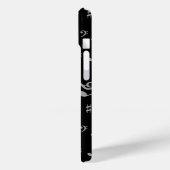 Silver Gray Musical Notes on Black Case-Mate iPhone Hülle (Rückseite / Links)