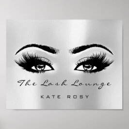 Silver Gray Name Makeup Artist Beauty Studio Lashe Poster
