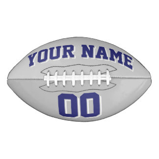 SILVER GRAY NAVUE BLAU UND WEISS Custom Football