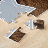 Silver Gray Newborn Baby Boy Birth Stats Photo Puzzle (Seite)