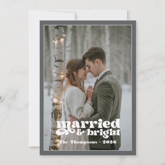 Silver & Gray Newlyweds Weihnachten (Vorderseite)