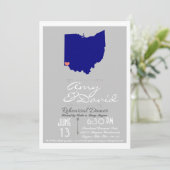 Silver Gray Ohio Staat Probe Abendessen Einladung (Stehend Vorderseite)
