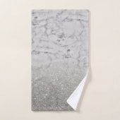 Silver Gray Ombre Glitzer Marble Trendy Badhandtuch Set (Handtuch)