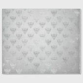 Silver Gray Peacock Metallic Shiny monochromatisch Geschenkpapier (Flach)