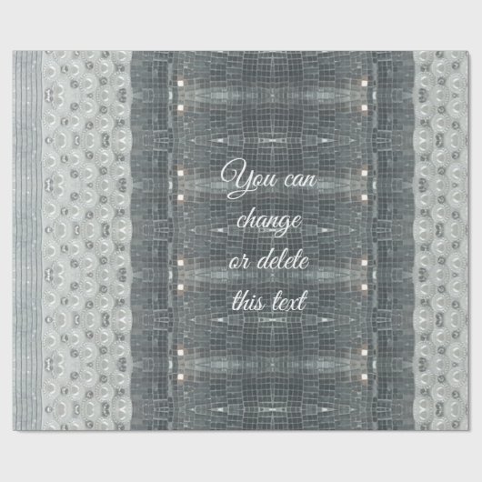 Silver Gray Pearls Mosaik Muster Elegant Geschenkpapier (Flach)