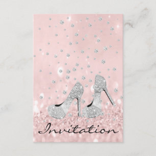 Silver Gray Pink Diamond Shoes Glitzer Bridal 16. Einladung