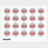 Silver Gray & Red Paw Print Abschluss Stickers (Blatt)