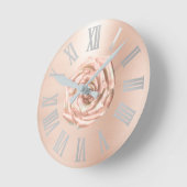 Silver Gray Rose Gold Kupfer Metallic römische Zah Runde Wanduhr (Winkel)