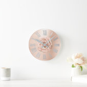 Silver Gray Rose Gold Kupfer Metallic römische Zah Runde Wanduhr (Zuhause)