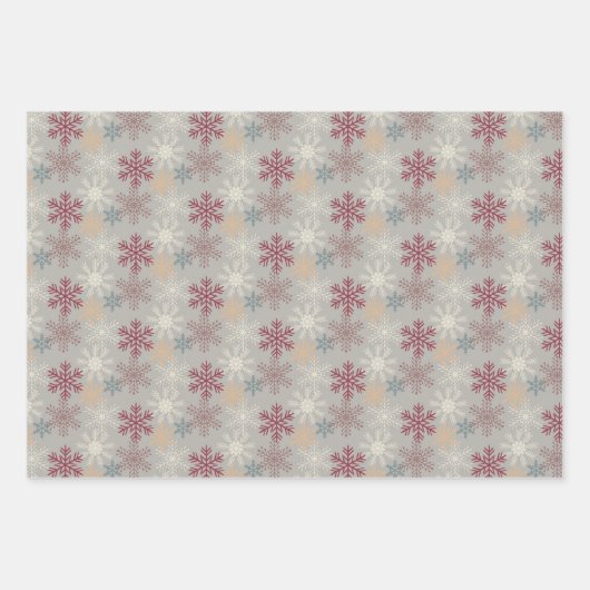 Silver Gray Rustic Woodland Holiday Pattern Geschenkpapier Set (Vorderseite 3)