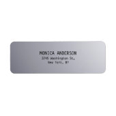 Silver Gray Schlicht Modern Return Address Label (Vorne)