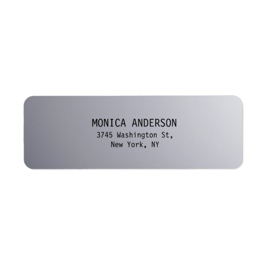 Silver Gray Schlicht Modern Return Address Label (Vorne)