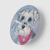 SILVER GRAY SCHNAUZER RUNDE WANDUHR (Winkel)