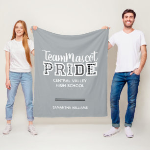 Silver Gray School Pride Mascot Name Fleecedecke
