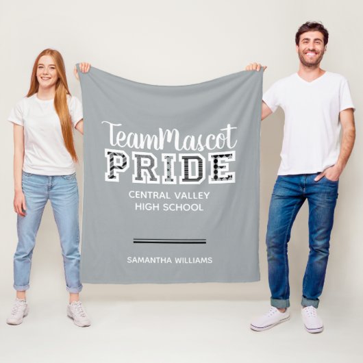 Silver Gray School Pride Mascot Name Fleecedecke (Beispiel)