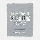 Silver Gray School Pride Mascot Name Fleecedecke (Vorderseite)