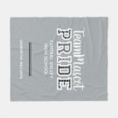 Silver Gray School Pride Mascot Name Fleecedecke (Vorderseite (Horizontal))