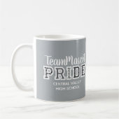 Silver Gray School Pride Mascot Name Kaffeemaschin Kaffeetasse (Links)