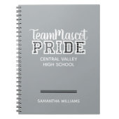 Silver Gray School Pride Mascot Name Notebook Notizblock (Vorderseite)