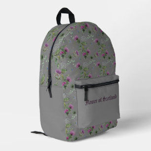 Silver Gray Scottish Thistle Blume Schottland Bedruckter Rucksack