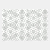 Silver Gray Seamless Arabesque Muster Geschenkpapier Set (Vorderseite)