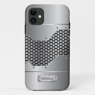 Silver Gray Shiny Metallic Look Muster iPhone 11 Hülle