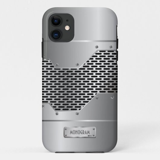 Silver Gray Shiny Metallic Look Muster Case-Mate iPhone Hülle (Rückseite)