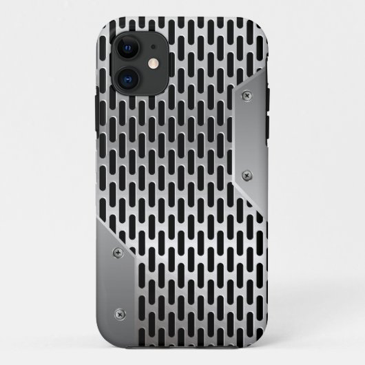 Silver Gray Shiny Metallic Look Muster Case-Mate iPhone Hülle (Rückseite)