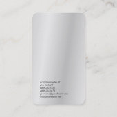 Silver Gray Simple Schlicht Trendy Beruflich Visitenkarte (Rückseite)