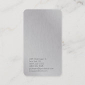 Silver Gray Simple Schlicht Trendy Consultant Visitenkarte (Rückseite)