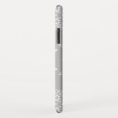 Silver Gray Snowflakes Christmas Holiday Monogram Case-Mate iPhone Hülle (Hinten/Rechts)