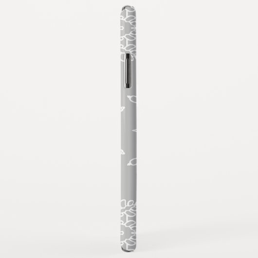 Silver Gray Snowflakes Christmas Holiday Monogram Case-Mate iPhone Hülle (Hinten/Rechts)