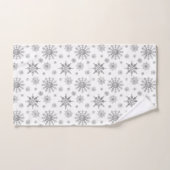 Silver Gray Snowflakes Pattern Badhandtuch Set (Handtuch)