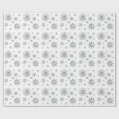 Silver Gray Snowflakes Pattern Geschenkpapier (Flach)