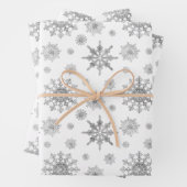 Silver Gray Snowflakes Pattern Geschenkpapier Set (Beispiel)