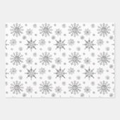 Silver Gray Snowflakes Pattern Geschenkpapier Set (Vorderseite)