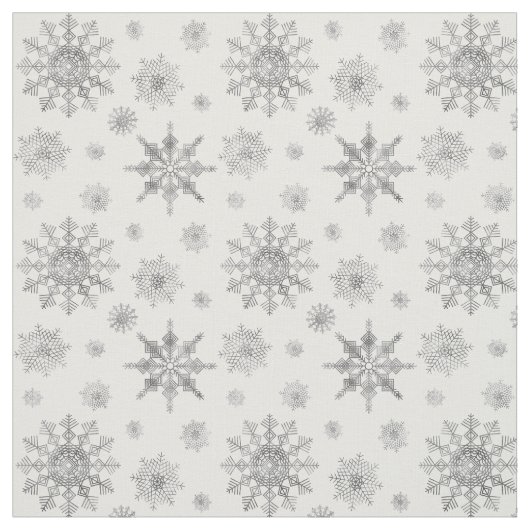 Silver Gray Snowflakes Pattern Stoff (Muster)