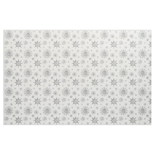 Silver Gray Snowflakes Pattern Stoff (Fat Quarter (45,7 x 55,9 cm))
