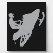 Silver Gray Snowmobiler Fotoplatte (Vorderseite)
