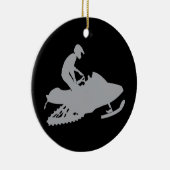 Silver Gray Snowmobiler Keramik Ornament (Rechts)