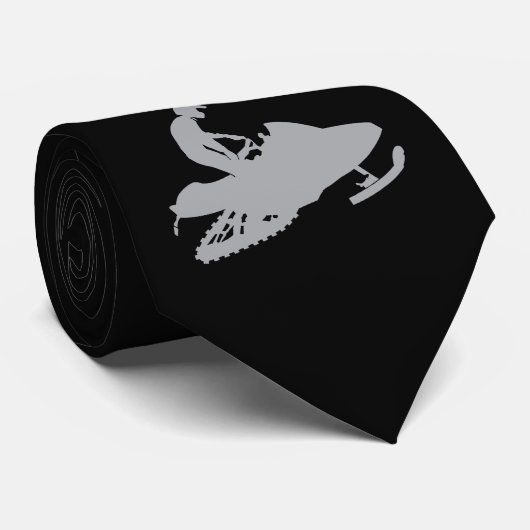 Silver-Gray Snowmobiler Krawatte (Gerollt)