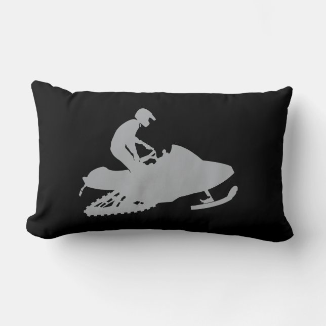 Silver Gray Snowmobiler Lendenkissen (Vorderseite)