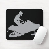 Silver Gray Snowmobiler Mousepad (Mit Mouse)